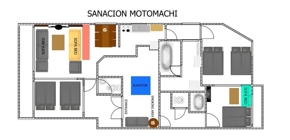 Sanacion Motomachi 7 なんばで150平米の広々空間 最大14名 Netflix見れます Apartment Osaka Exterior photo
